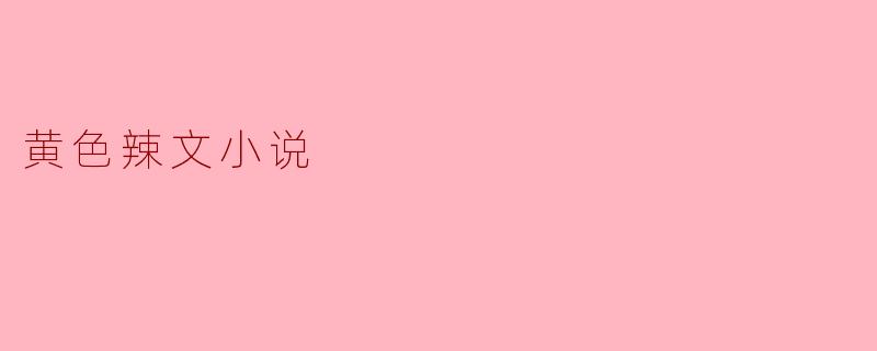 黄色辣文小说