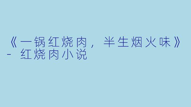 《一锅红烧肉，半生烟火味》-红烧肉小说