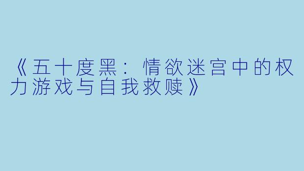 《五十度黑：情欲迷宫中的权力游戏与自我救赎》