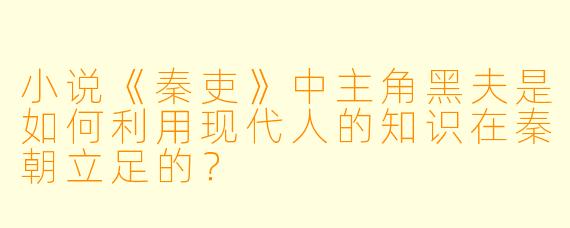 小说《秦吏》中主角黑夫是如何利用现代人的知识在秦朝立足的？