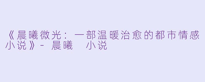 《晨曦微光：一部温暖治愈的都市情感小说》-晨曦 小说
