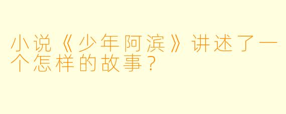 小说《少年阿滨》讲述了一个怎样的故事？