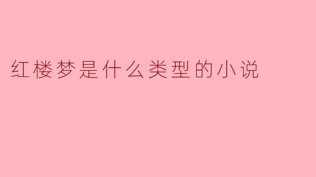 红楼梦是什么类型的小说