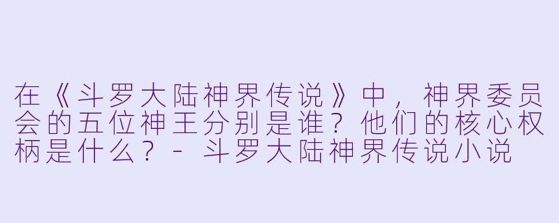 在《斗罗大陆神界传说》中，神界委员会的五位神王分别是谁？他们的核心权柄是什么？