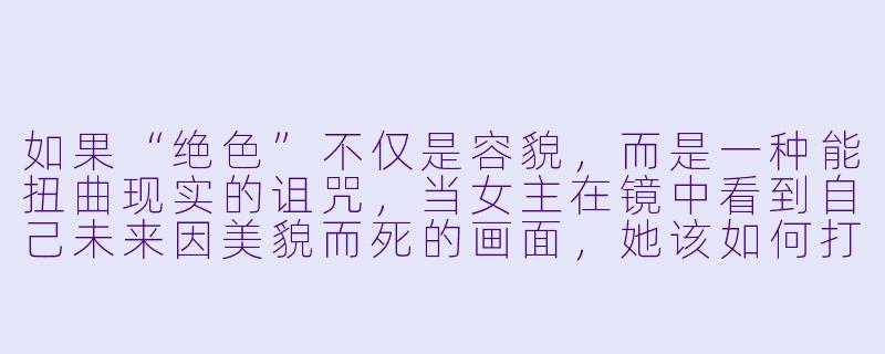 如果“绝色”不仅是容貌，而是一种能扭曲现实的诅咒，当女主在镜中看到自己未来因美貌而死的画面，她该如何打破这命运？-绝色小说