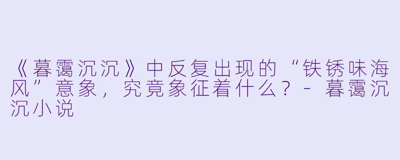 《暮霭沉沉》中反复出现的“铁锈味海风”意象，究竟象征着什么？-暮霭沉沉小说
