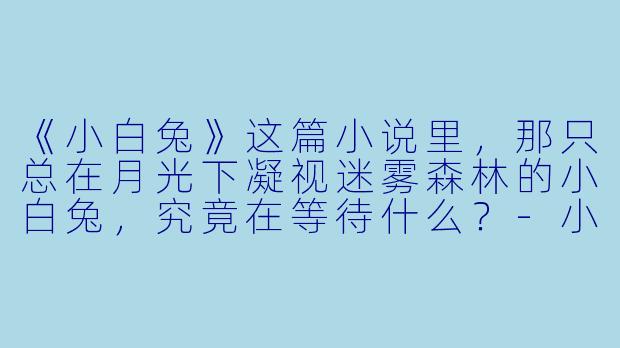 《小白兔》这篇小说里，那只总在月光下凝视迷雾森林的小白兔，究竟在等待什么？-小白兔  小说