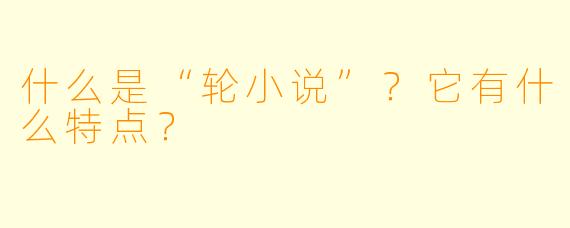 什么是“轮小说”？它有什么特点？
