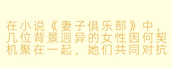 在小说《妻子俱乐部》中，几位背景迥异的女性因何契机聚在一起，她们共同对抗的核心困境是什么？这背后反映了当代女性面临的哪些真实挑战？
