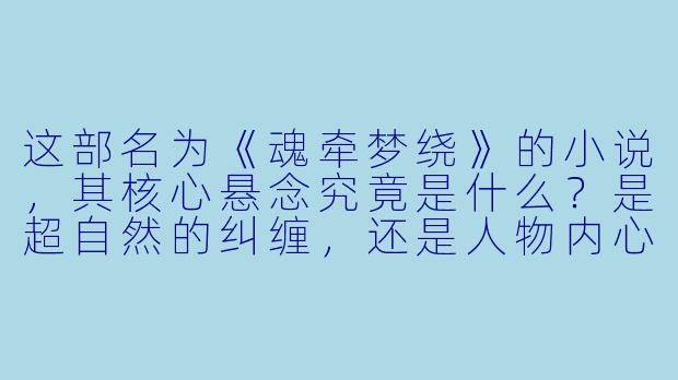 这部名为《魂牵梦绕》的小说，其核心悬念究竟是什么？是超自然的纠缠，还是人物内心执念的投射？-魂牵梦绕 小说