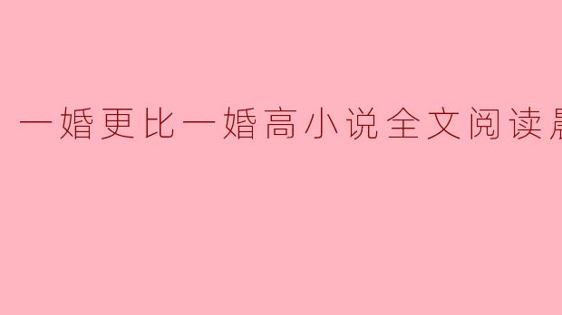 小说《一婚更比一婚高》的核心看点是什么？
