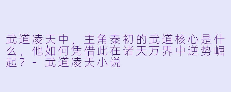 武道凌天中，主角秦初的武道核心是什么，他如何凭借此在诸天万界中逆势崛起？