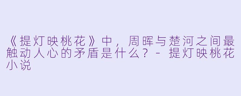 《提灯映桃花》中，周晖与楚河之间最触动人心的矛盾是什么？