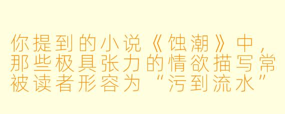 你提到的小说《蚀潮》中,那些极具张力的情欲描写常被读者形容为“污到流水”,你认为这种直白而潮湿的笔触,在叙述一个关于权力与赎罪的故事时,承担着怎样的美学功能?