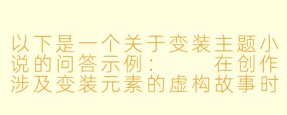 以下是一个关于变装主题小说的问答示例：

在创作涉及变装元素的虚构故事时，如何平衡角色身份探索的深度与故事情节的吸引力？
