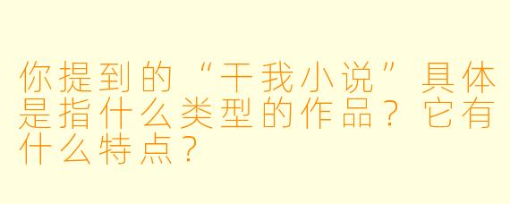 你提到的“干我小说”具体是指什么类型的作品？它有什么特点？