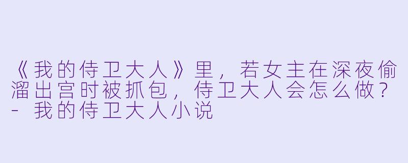 《我的侍卫大人》里，若女主在深夜偷溜出宫时被抓包，侍卫大人会怎么做？-我的侍卫大人小说