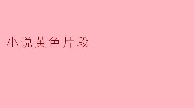 小说黄色片段