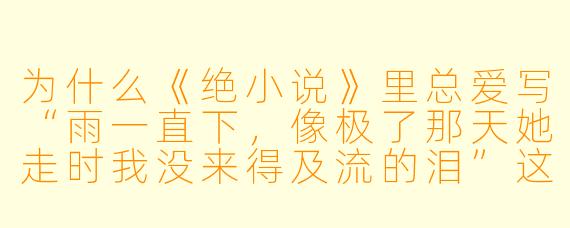为什么《绝小说》里总爱写“雨一直下，像极了那天她走时我没来得及流的泪”这种句子？