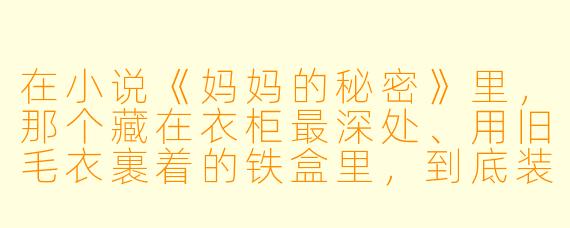 在小说《妈妈的秘密》里,那个藏在衣柜最深处、用旧毛衣裹着的铁盒里,到底装了什么?
