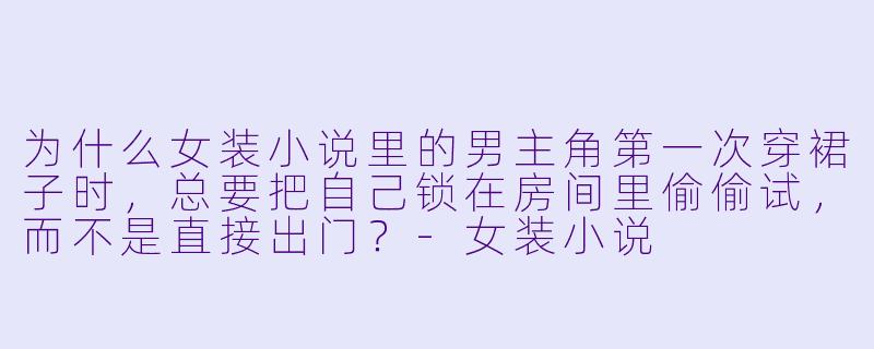 为什么女装小说里的男主角第一次穿裙子时，总要把自己锁在房间里偷偷试，而不是直接出门？-女装小说