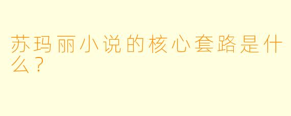 苏玛丽小说的核心套路是什么?