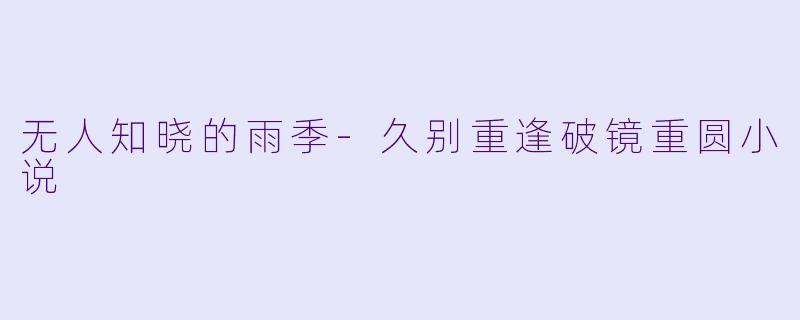 无人知晓的雨季-久别重逢破镜重圆小说