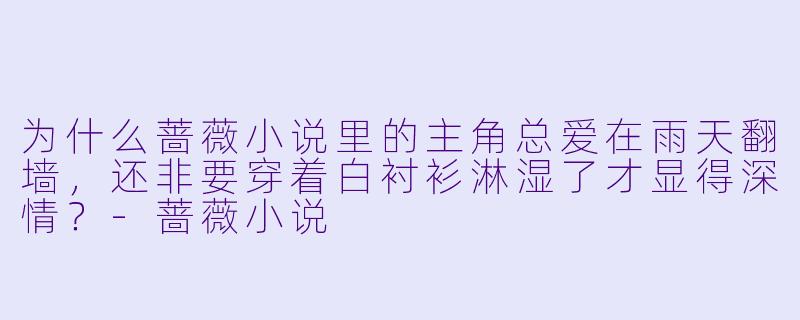 为什么蔷薇小说里的主角总爱在雨天翻墙，还非要穿着白衬衫淋湿了才显得深情？-蔷薇小说
