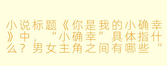 小说标题《你是我的小确幸》中，“小确幸”具体指什么？男女主角之间有哪些“小确幸”时刻？