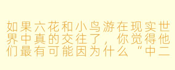 如果六花和小鸟游在现实世界中真的交往了,你觉得他们最有可能因为什么“中二病”设定而闹出哭笑不得的日常矛盾?