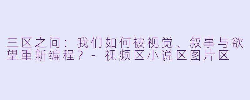 三区之间：我们如何被视觉、叙事与欲望重新编程？-视频区小说区图片区