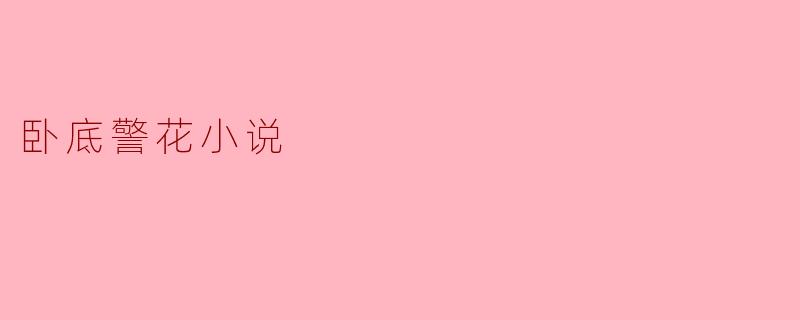 卧底警花小说