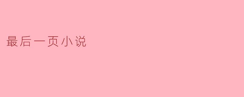 最后一页小说