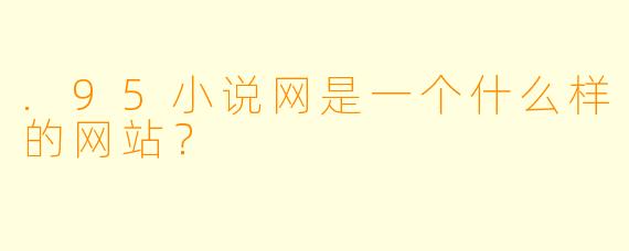 .95小说网是一个什么样的网站?