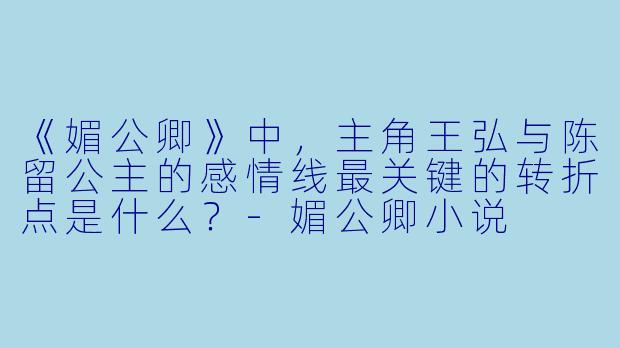 《媚公卿》中，主角王弘与陈留公主的感情线最关键的转折点是什么？-媚公卿小说