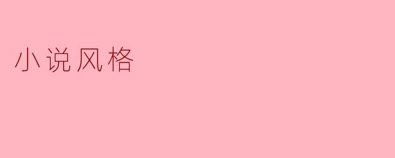 小说风格