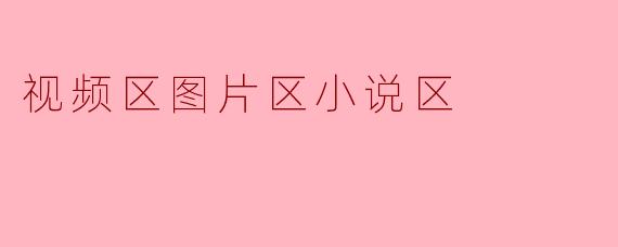 视频区图片区小说区