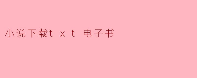 小说下载txt电子书