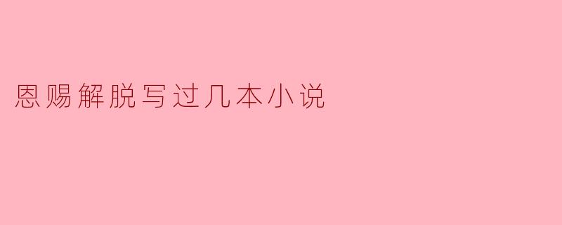 恩赐解脱写过几本小说
